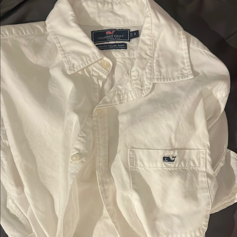 Vineyard Vines White Long Sleeve Button Down Shirt